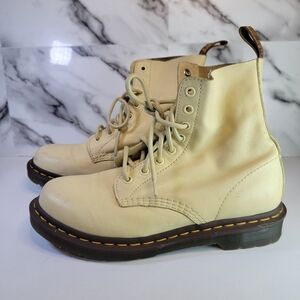 Dr. Martens Cream Ankle Boots